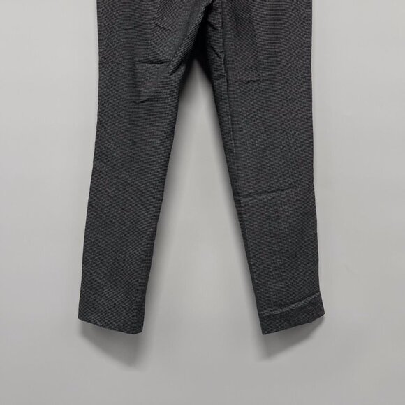 Zara Houndstooth Straight Leg High Waisted Ankle Trouser Dress Pants Slacks 2 - Picture 6 of 7